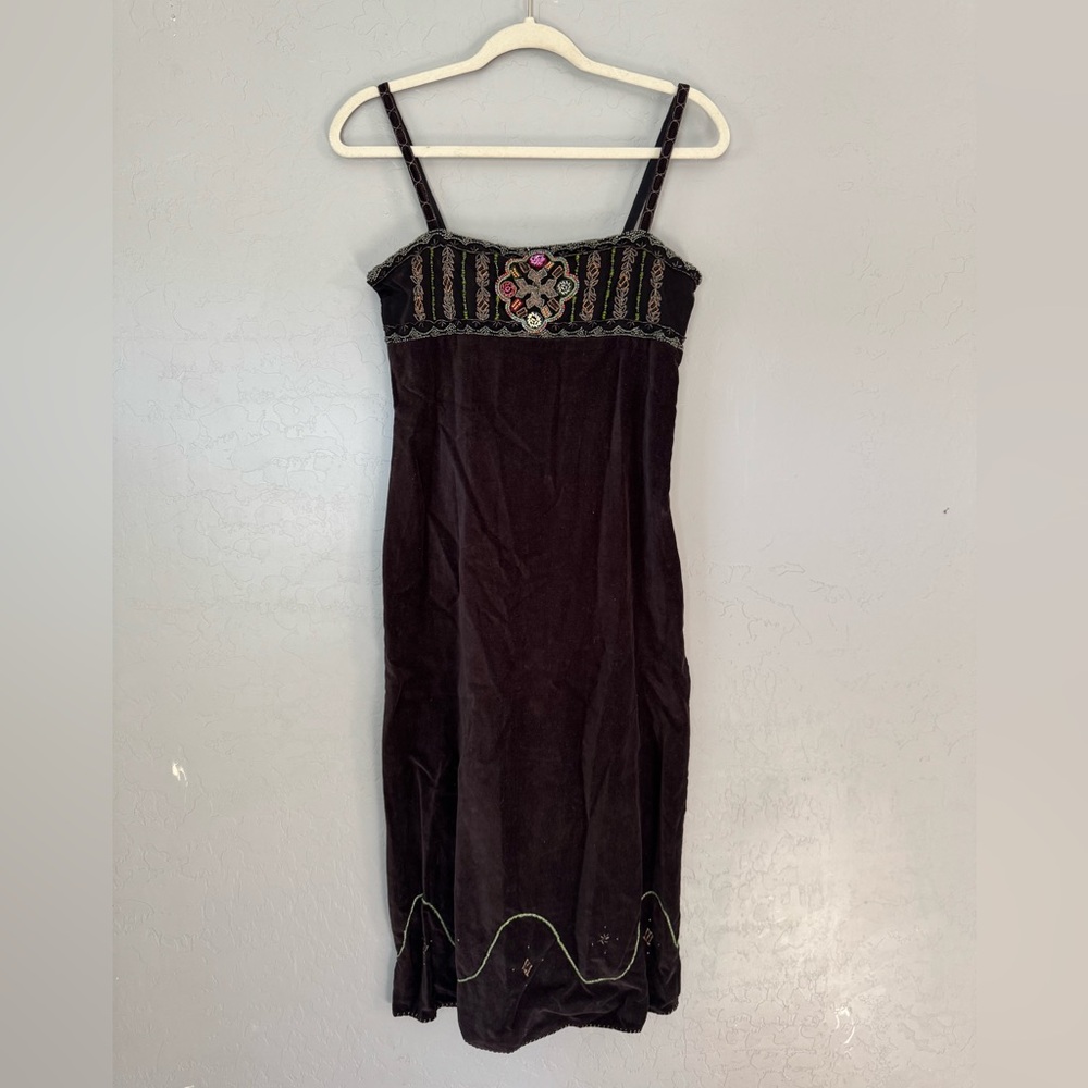 Urban Outfitters HENNA Y2K Velvet Beaded Whimsigoth Cottagecore NWT Sz 3 Dress